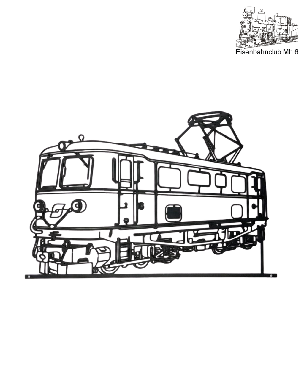 "1099" Metall-Wandbild - Eisenbahnclub Mh.6 X Trainimals (30 cm)